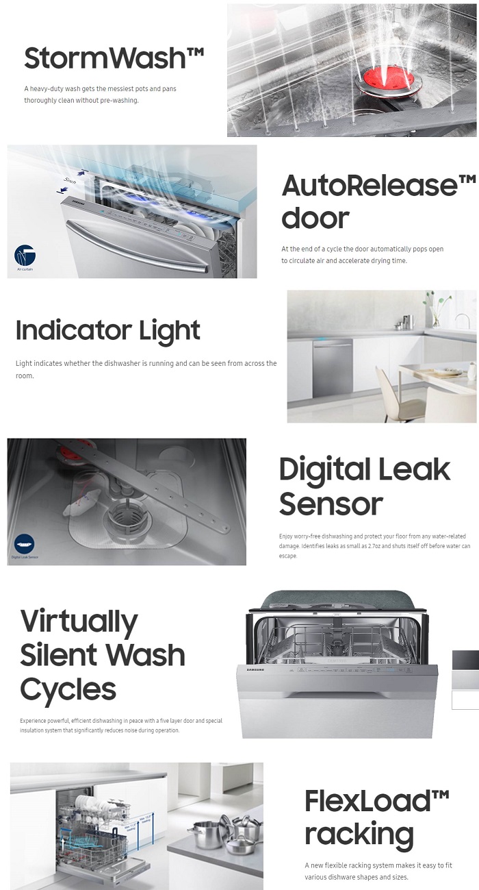 Samsung StormWash Top Control Dishwasher in Stainless Steel with